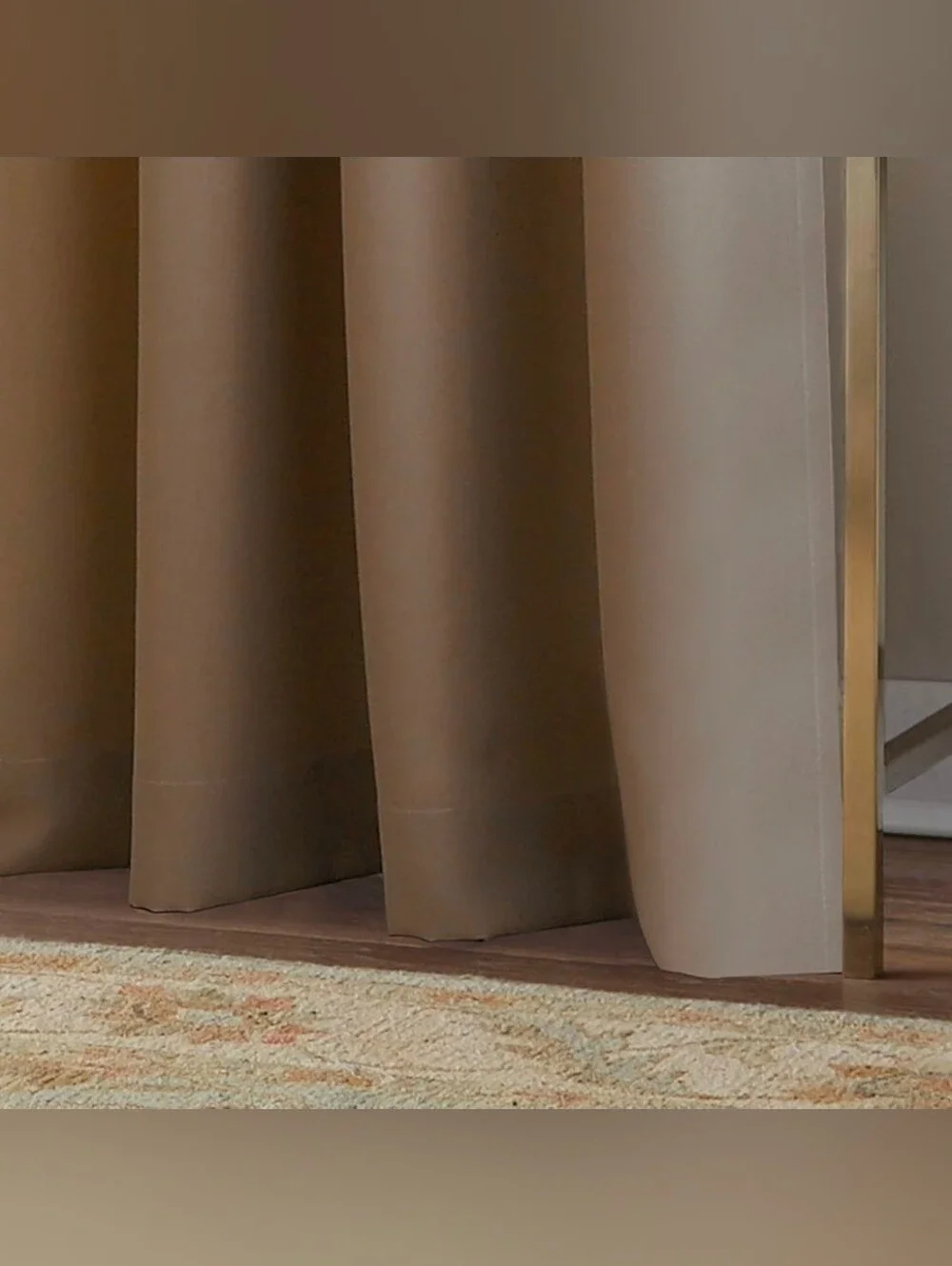 Two-Tone Brown and Beige Grommet Panel Curtain - Home Accents (4 Panels)